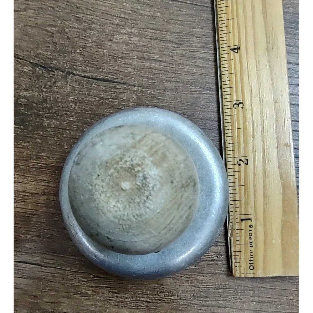 VTG. ALUMINUM DOUGHNUT BISCUIT COOKIE CUTTER  REMOVABLE CENTER - WOOD HANDLE